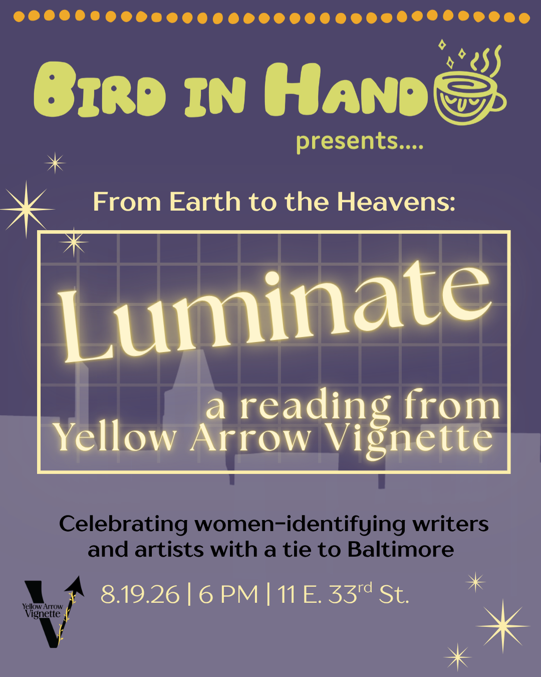 Yellow Arrow Vignette Reading: LUMINATE