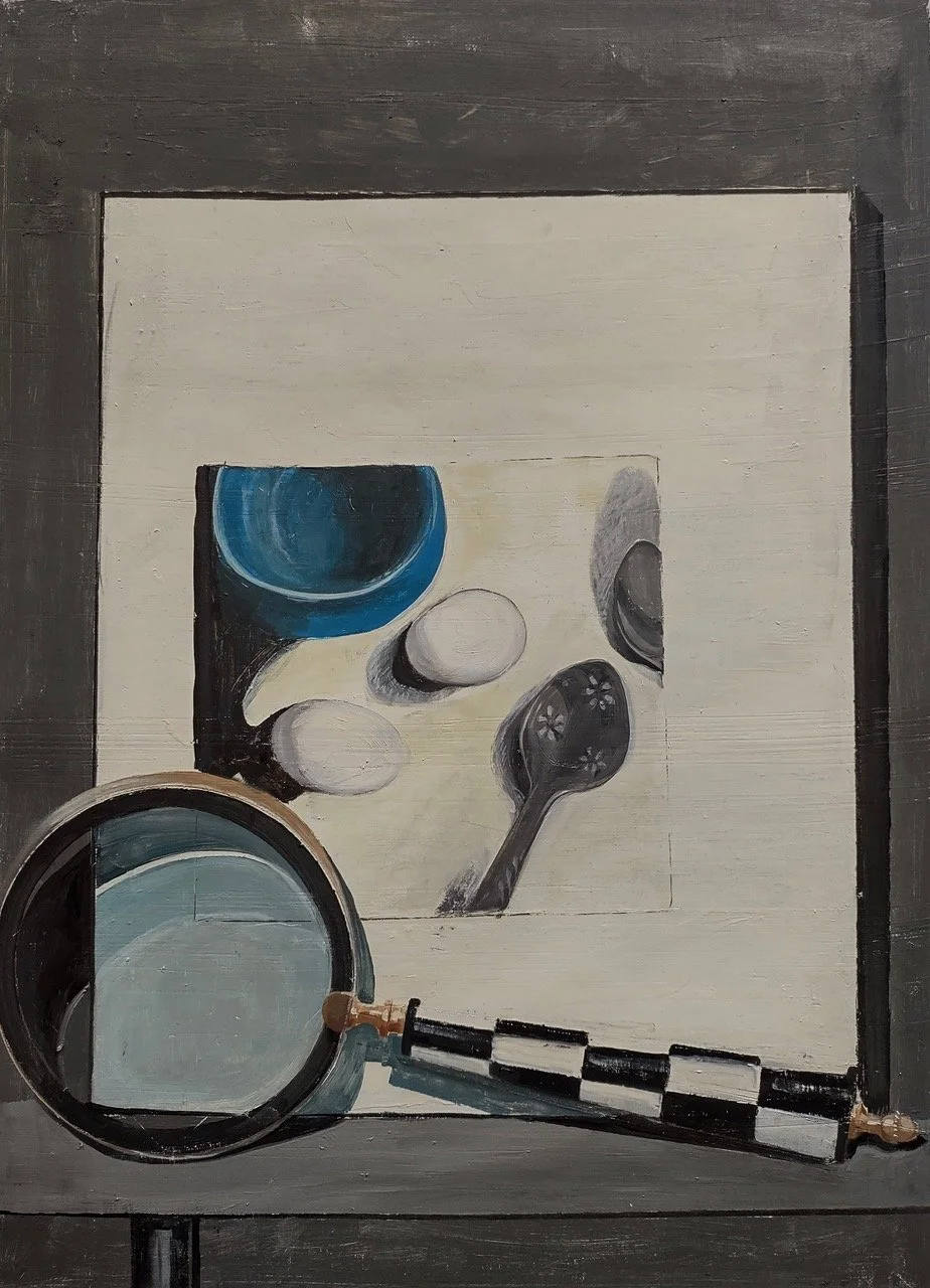 Daughter's Drawing and Magnifying Glass