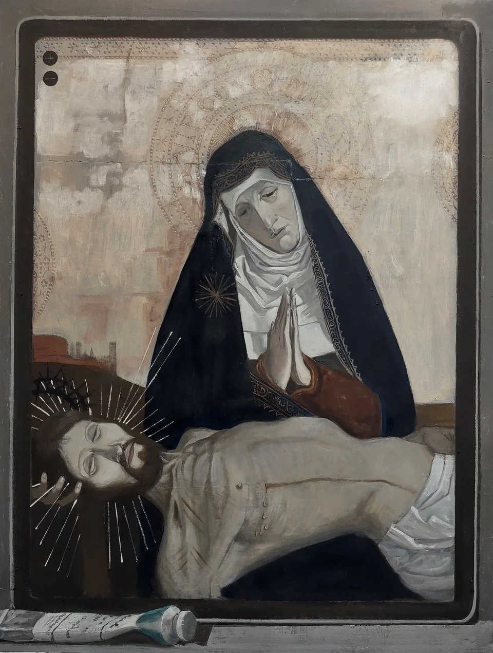 iPad (with Pieta Image) and Paint Tube I