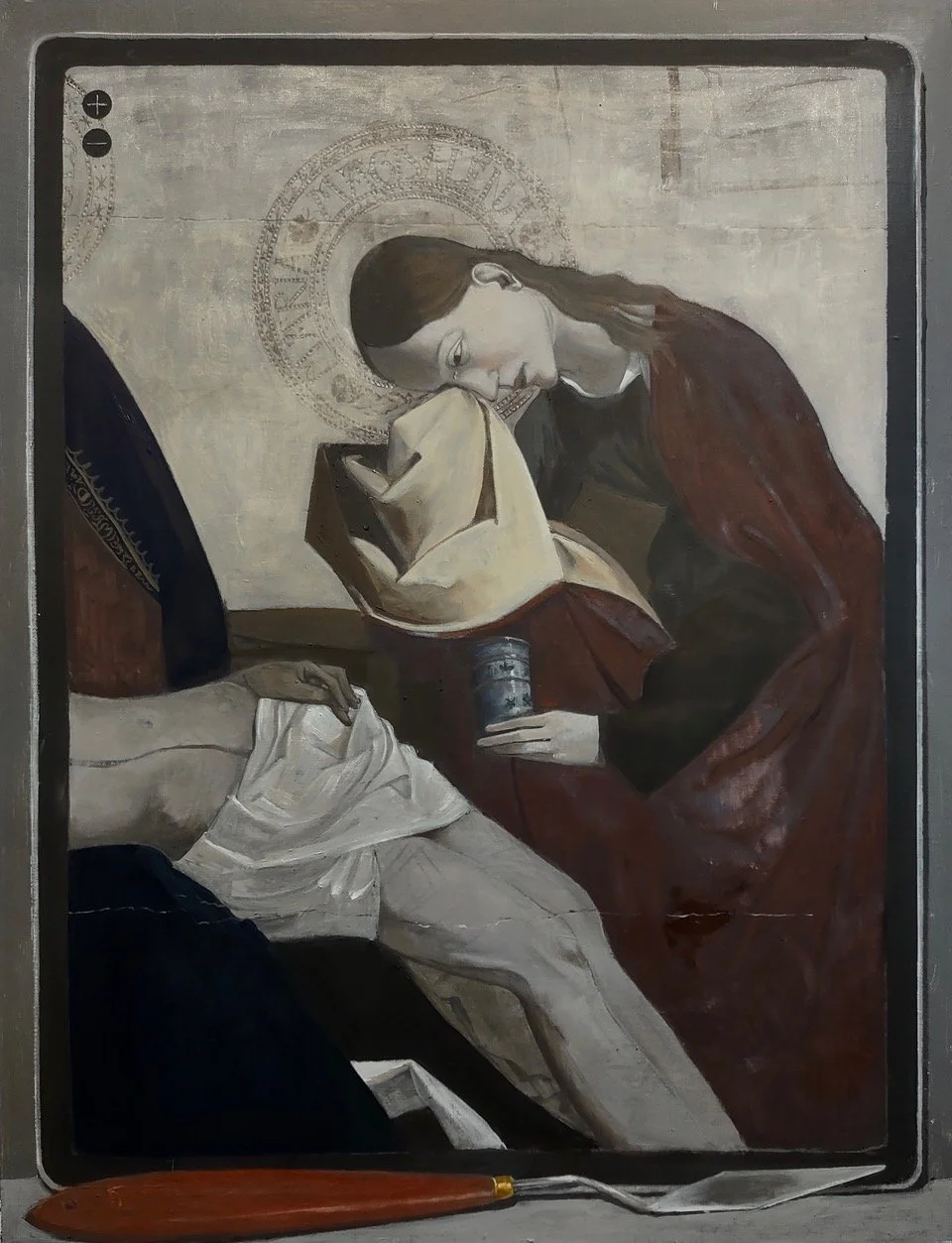 iPad (With Pieta Image) and Palette Knife
