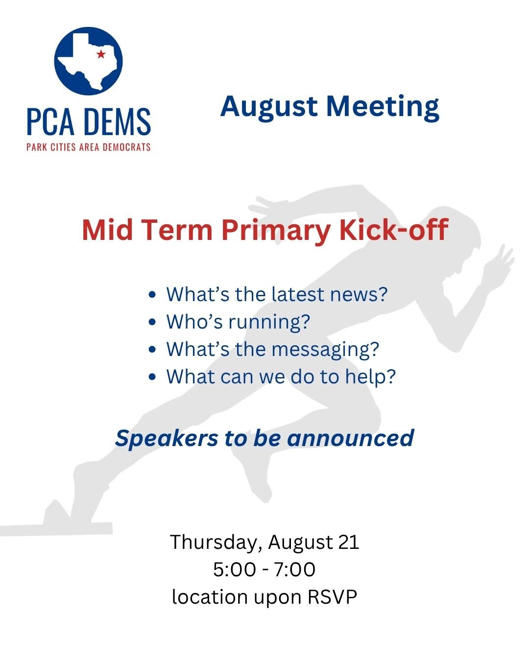 PCA Dems August Meeting