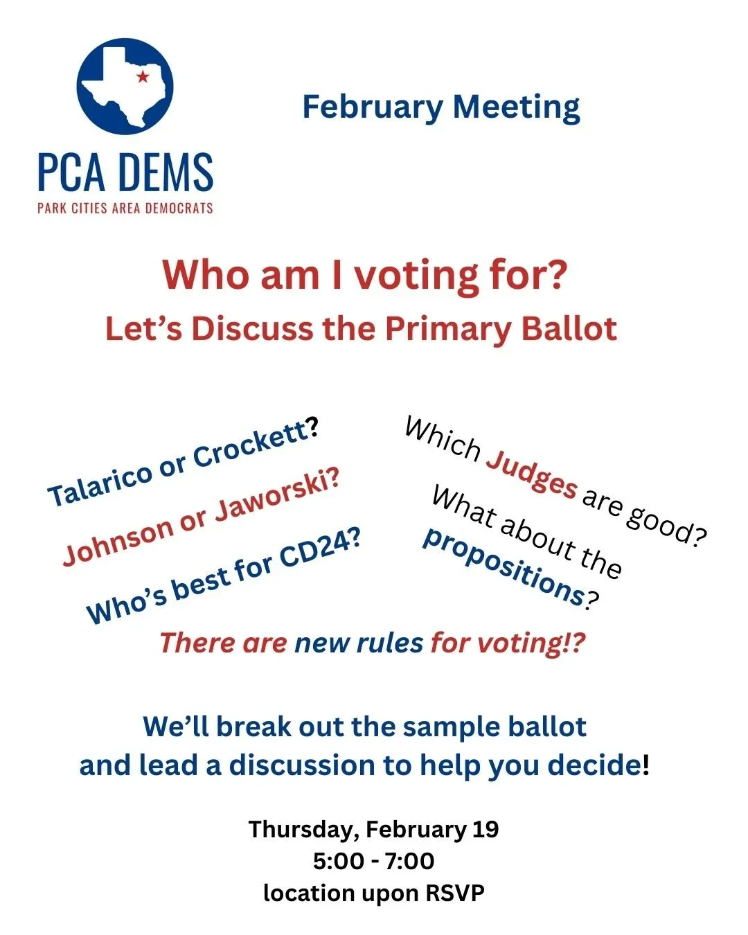 PCA Dems February Meeting 