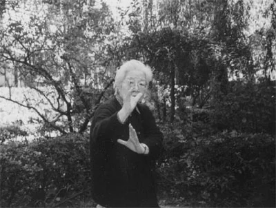 Master Sun Shurong in a traditional Bagua posture
