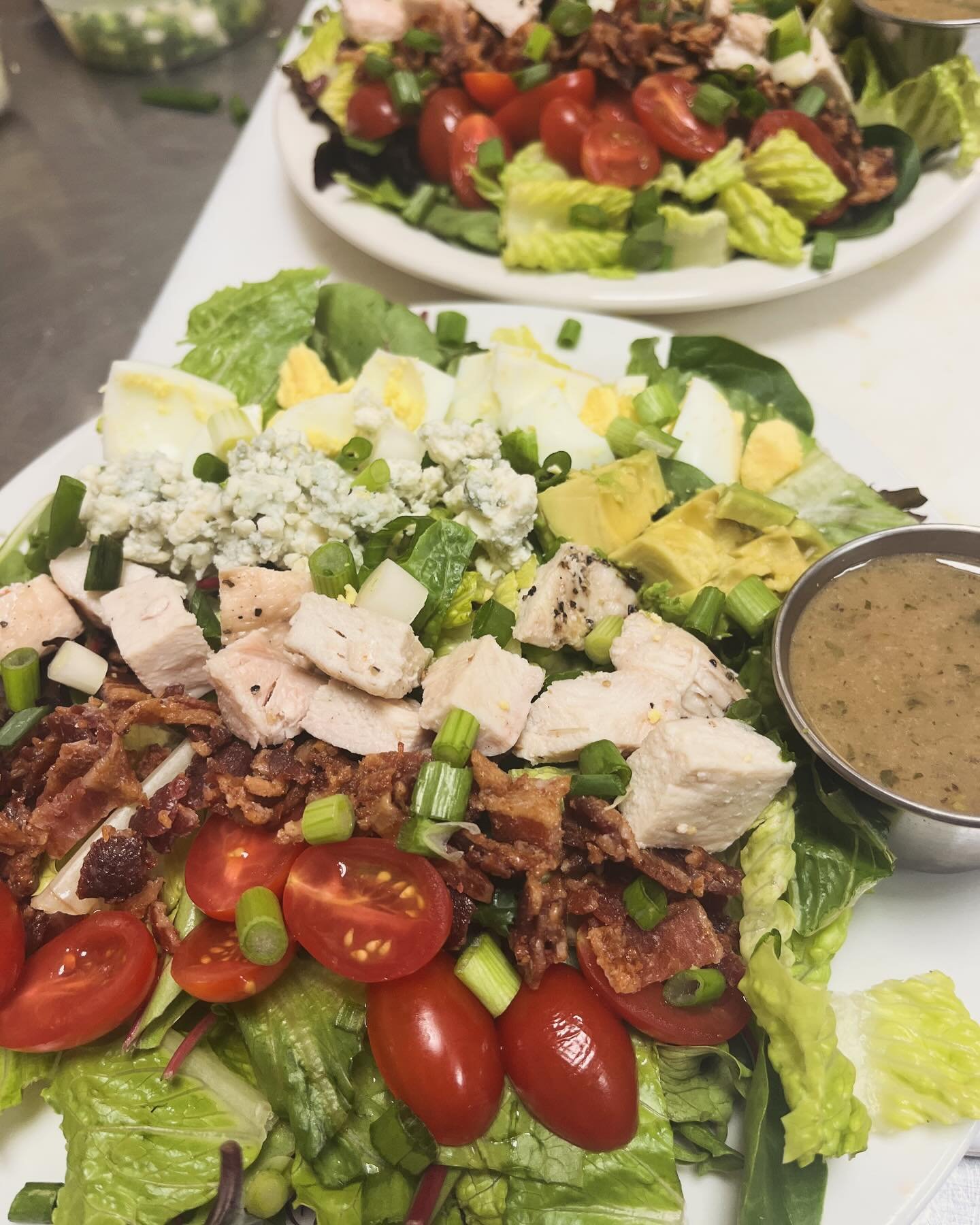 Cobb Salad, Green Salad with soy ginger dressing, and Veggie Wrap! Come for lunch! 11-2, pick up til 2:30!