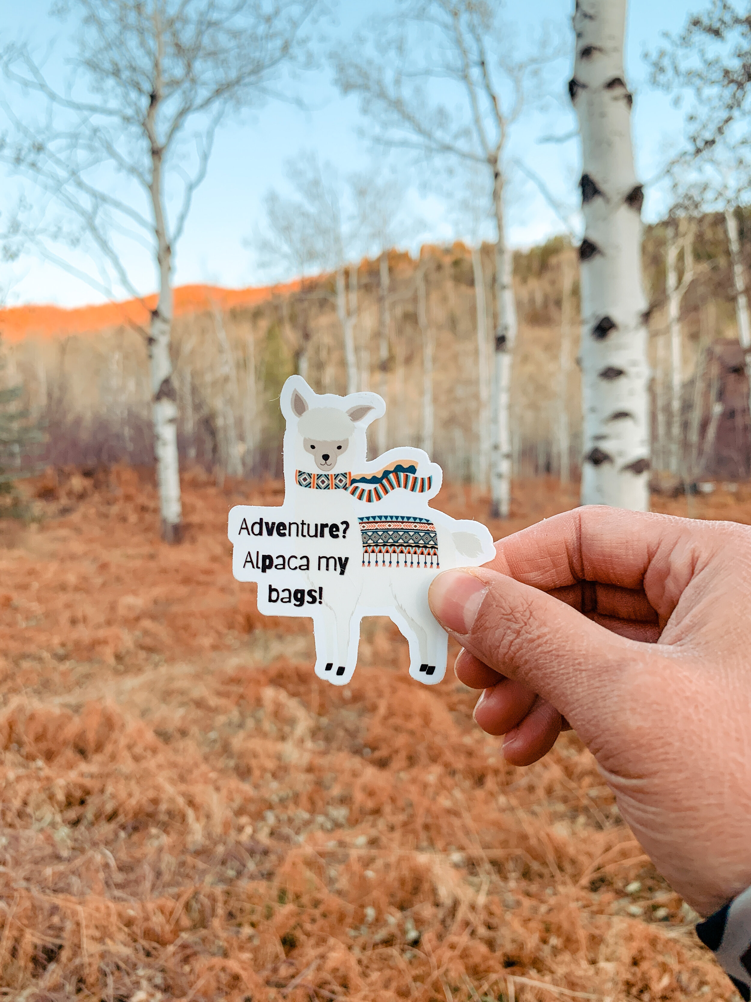 alpaca llama adventure sticker