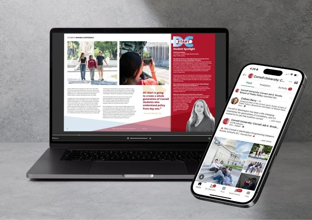 Cornell Brooks School Digital Magazine - Content creation and social media features 
