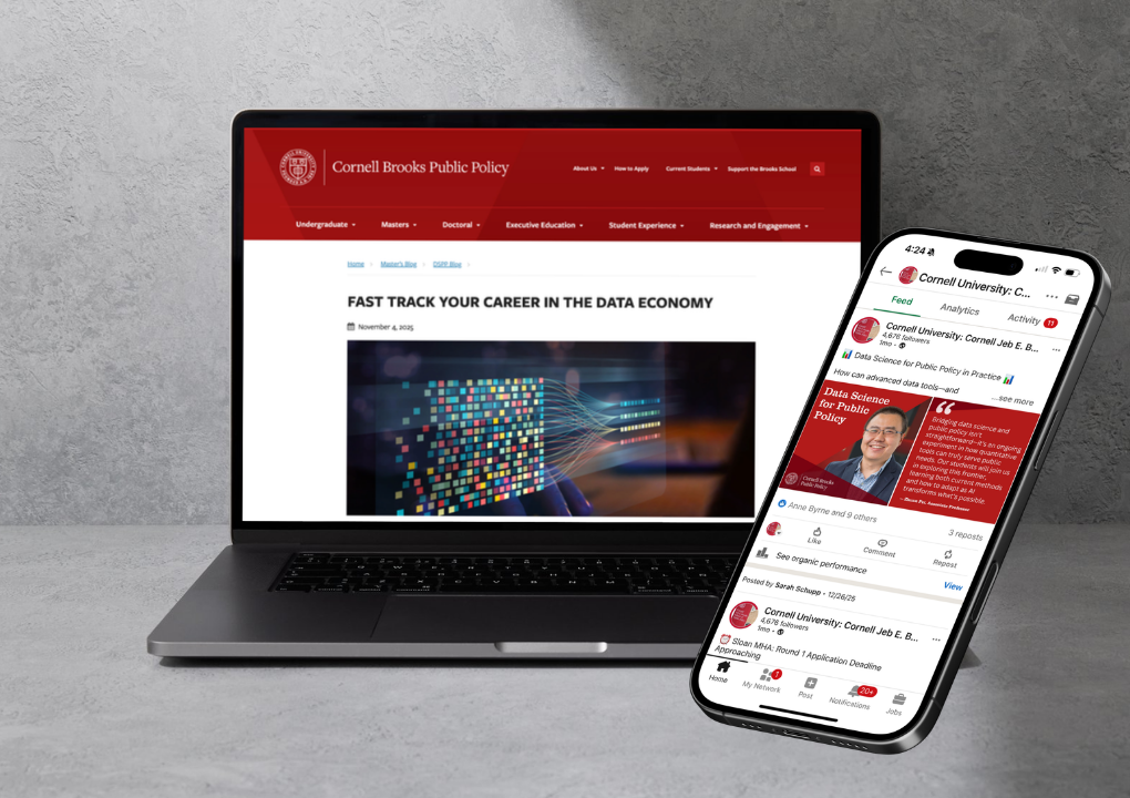 Cornell Brooks School New Degree Marketing - Website development, blog launch, and social media campaign 