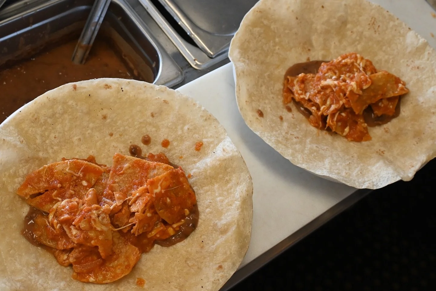 CDMX Burrito 🇲🇽 Chilaquiles Burrito with Cheese, Carne Asada &amp; Eggs 😋 

8A-4P