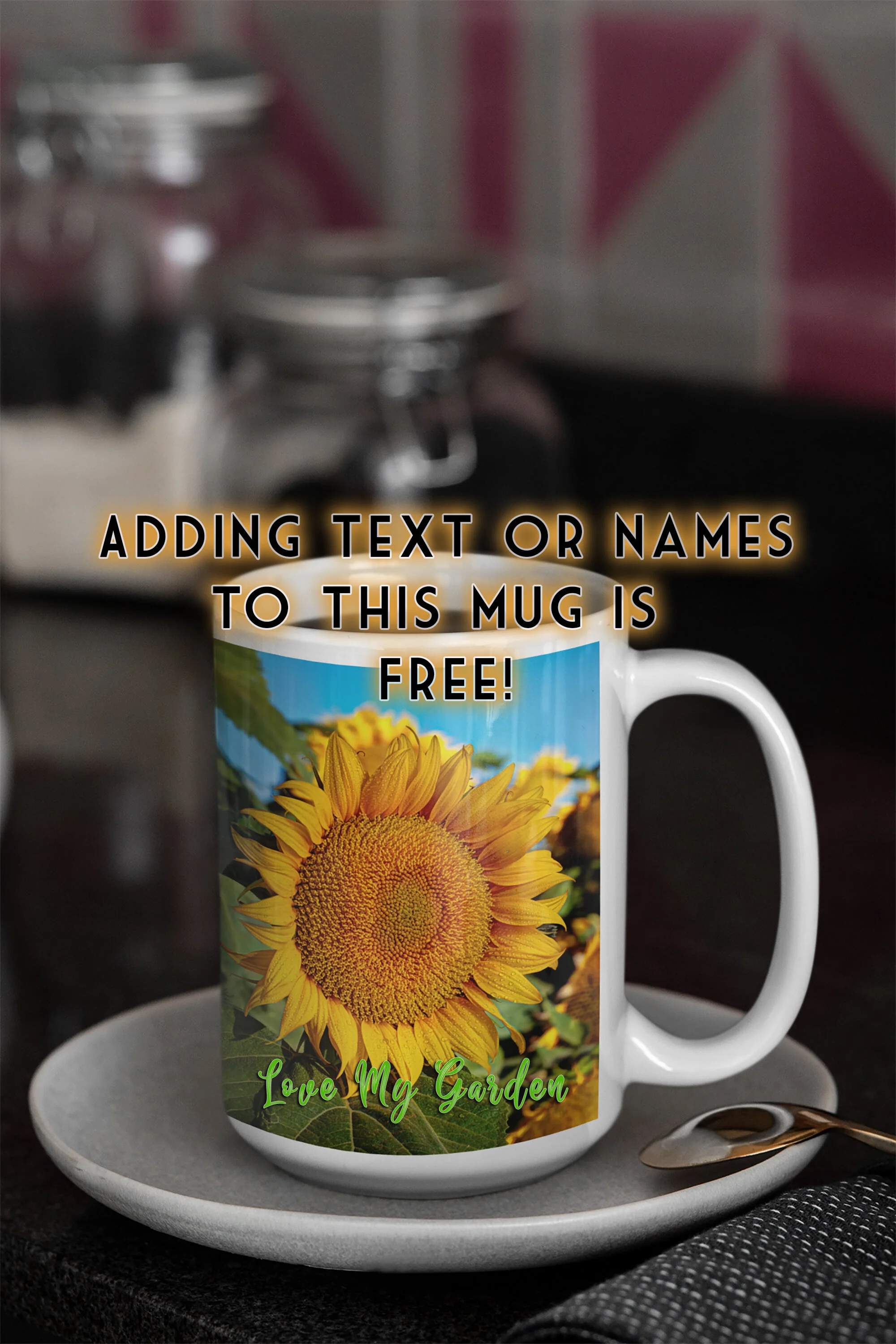 Download Personalized Sunflower Themed Photo Mug Gift Idea Insightful Imagery PSD Mockup Templates