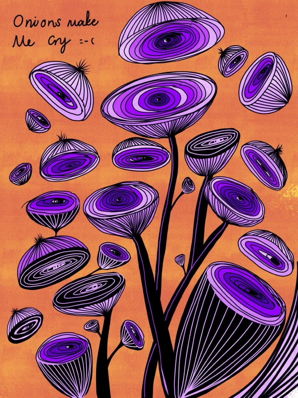 Onions make me cry Procreate artwork