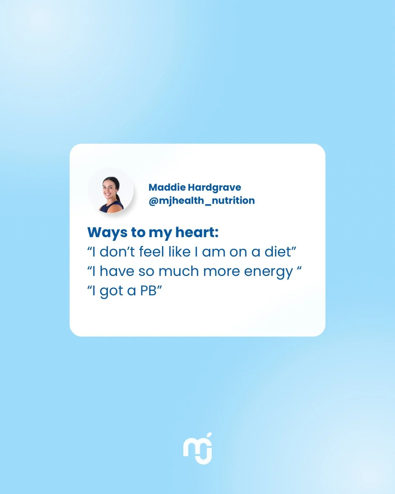 A few things clients say that make me a happy gal 🩵 

#sunshinecoastdietitian #maroochydoredietitian #dietitianforteens