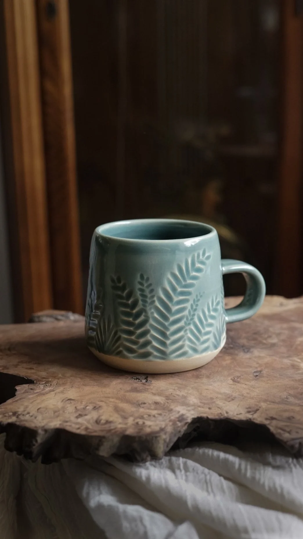 Carved Fern Mugs