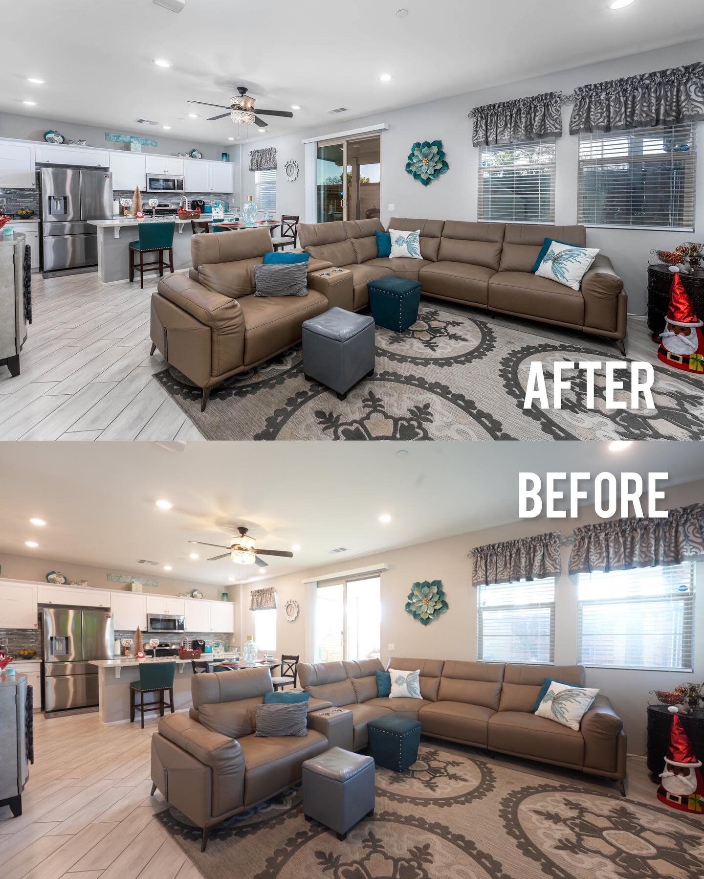 A little before and after of this great room of todays shoot 🔥
.

Looking for high quality photos/video for your next listing? DM @inlandrealestatephotography for details or go to www.inlandrealestatephotography.com
.
#riversiderealestatephotography