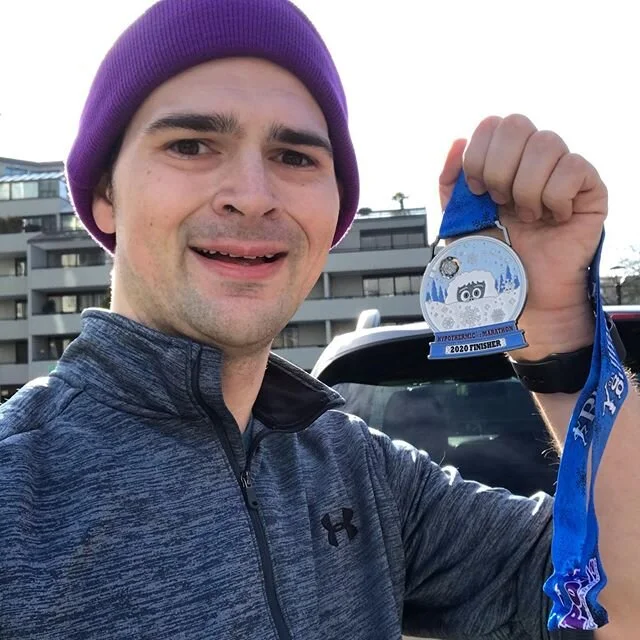 My First Half Marathon! Thankfully there was no rain, but the waves on the seawall were so big I still got soaked. They weren&rsquo;t kidding when they called it the Hypothermic Half 🥶