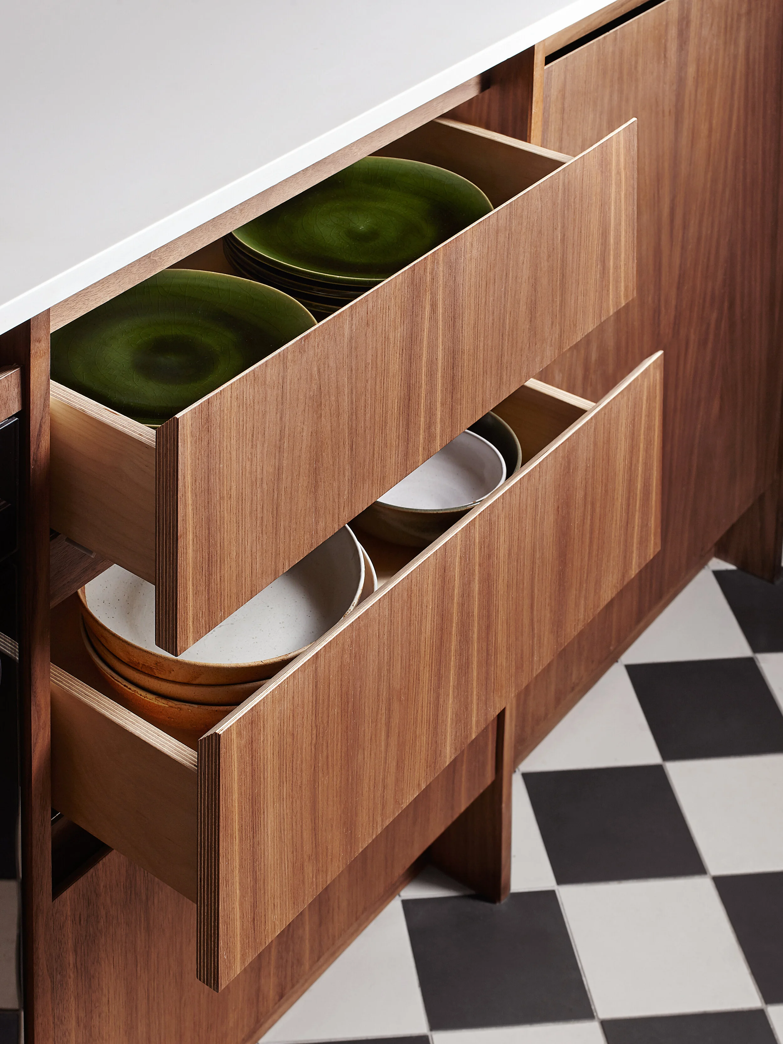 Modern Minimal Walnut Kitchen