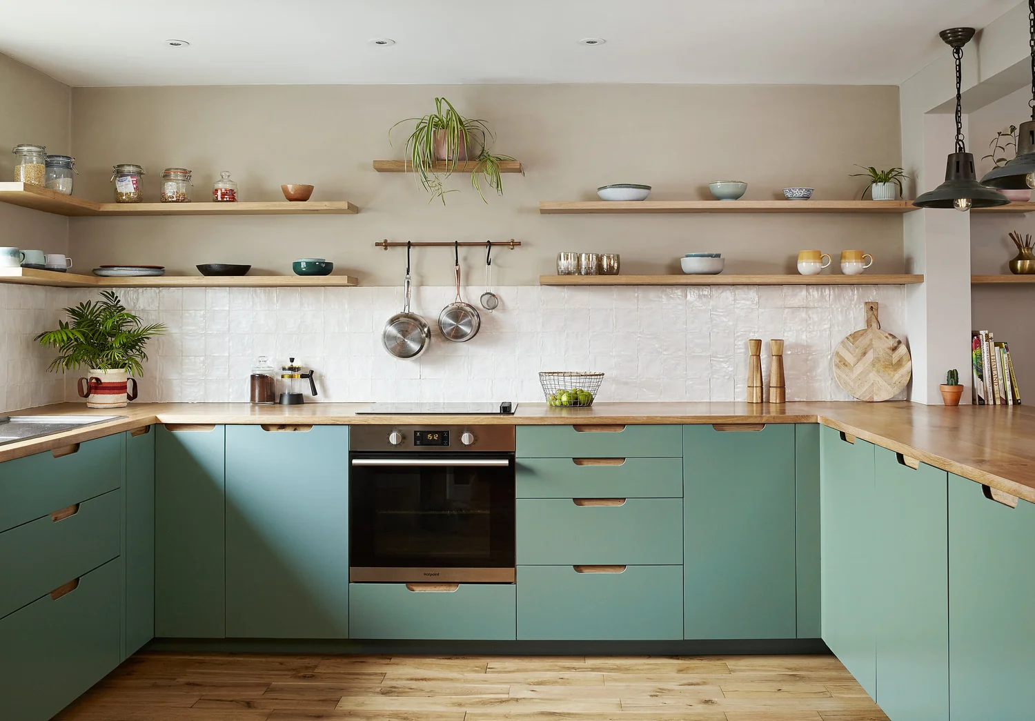 Modern Handmade Painted Minimal Oak Kitchen - Totnes