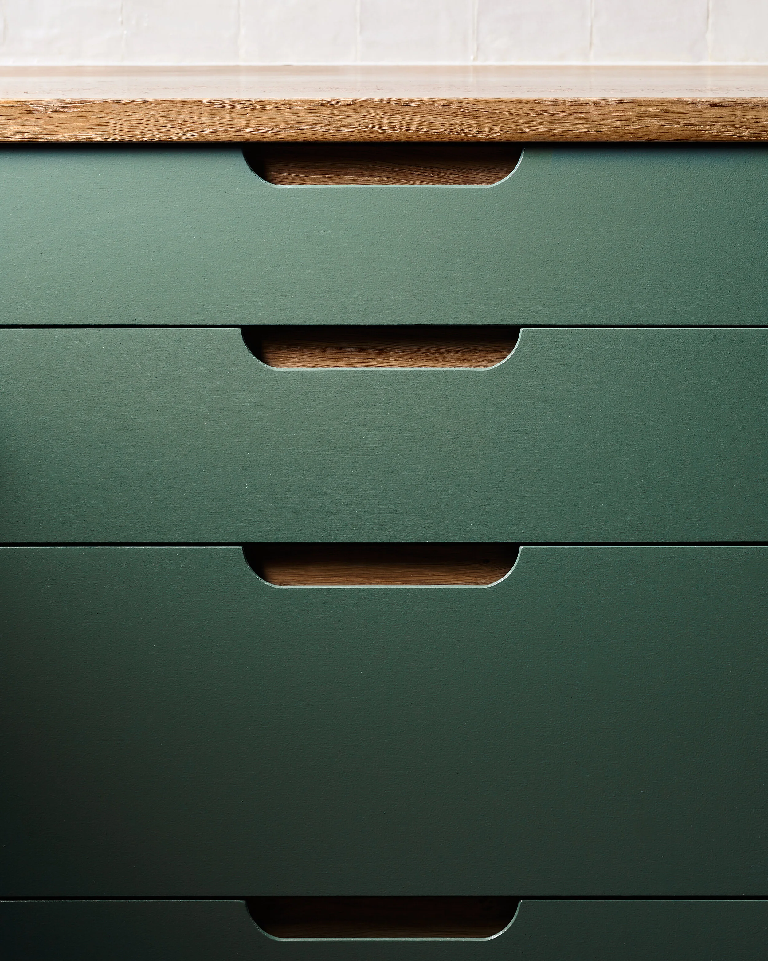 Modern Handmade Painted Minimal Oak Kitchen - Totnes