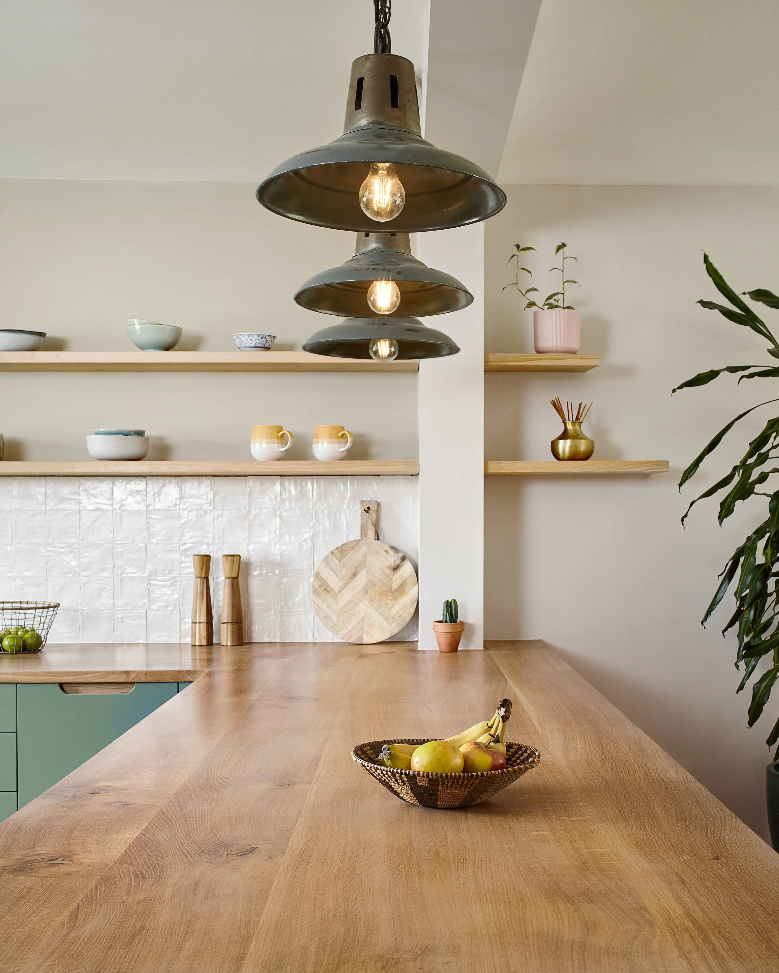 Modern Handmade Painted Minimal Oak Kitchen - Totnes