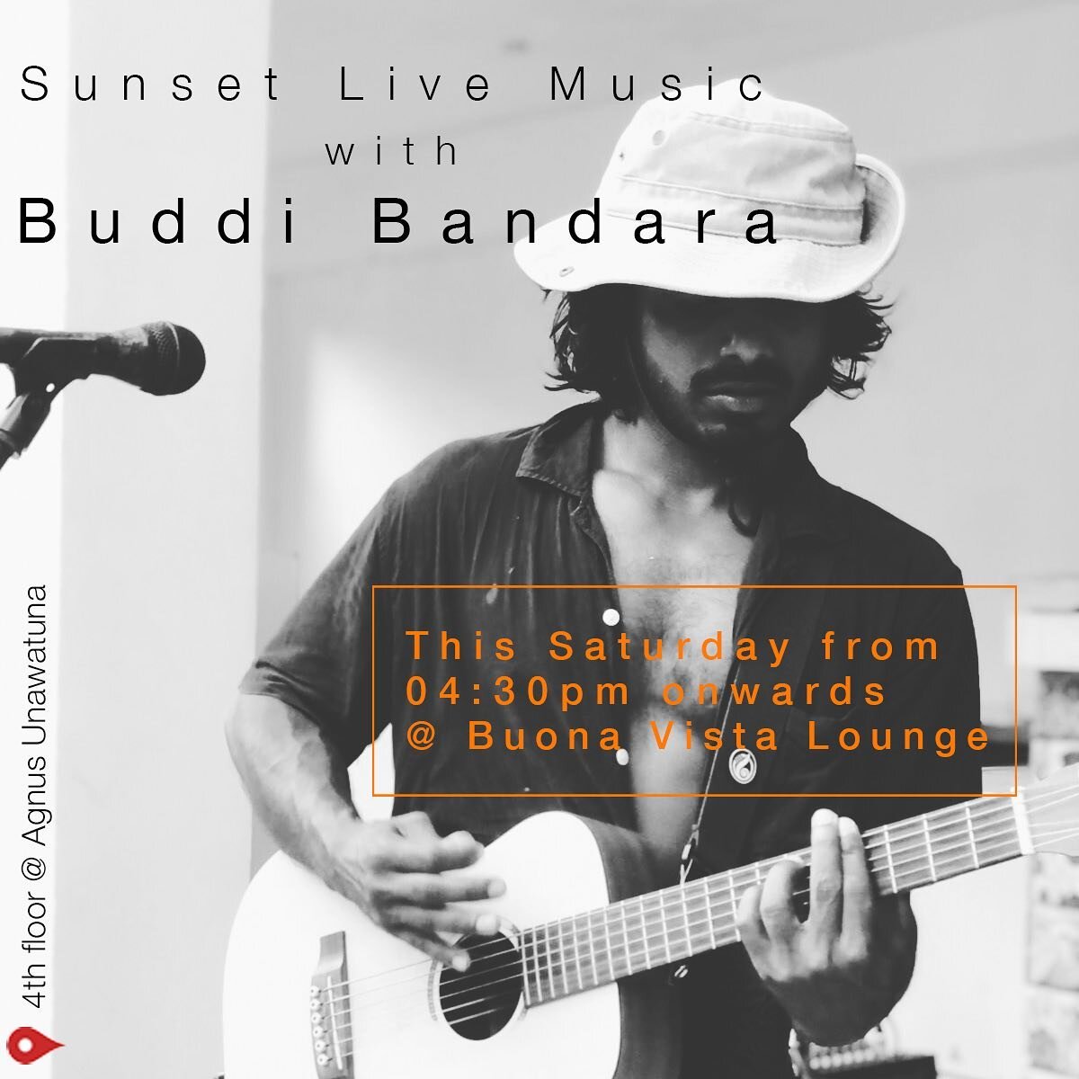 This Saturday we have live music with Buddi Bandara from 04:30pm onwards.
.
Enjoy the 🌅 with a 🍺 
.
.
#livemusic #loungebar #buonavista #buonavistalounge #ukulele #agnus #agnusunawatuna #rooftopbar #rooftoploungebar #tapasbar #tapas #sunsetmusic #l