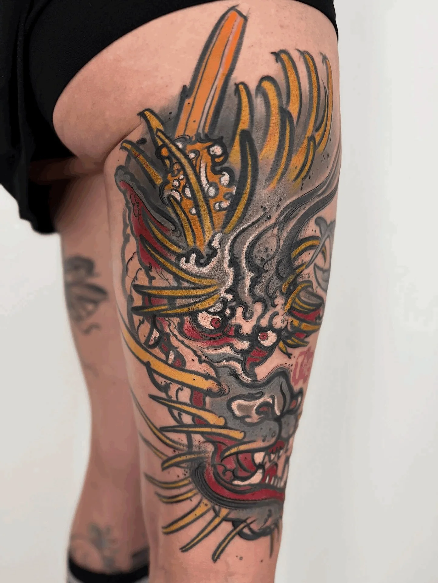 A bold and powerful dragon cover-up from resident @hannahkeuls 

Tattoo cover-ups can be challenging however Alana&rsquo;s trust made this process super easy. Combined with Hannah exceptional skill and experience, she made this project look effortles