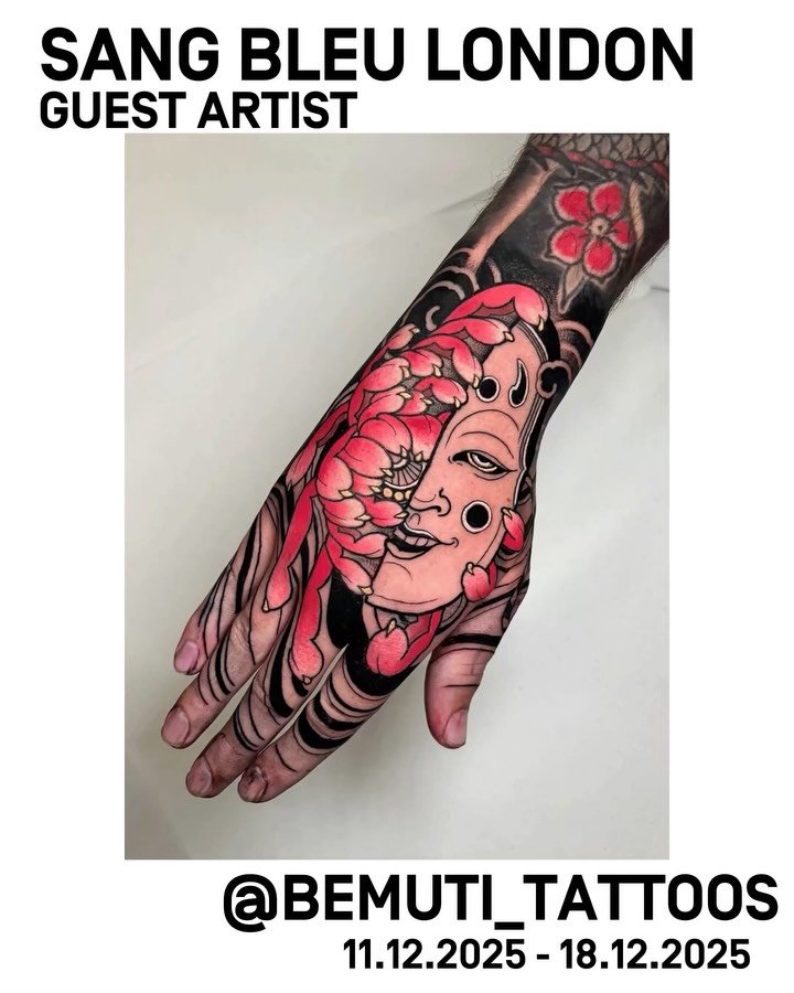 The brilliant @bemuti_tattoos is back guesting in the studio with us and has just added extra days next week! Yaaaaaay. 

16th - 18th (December) added. DM now to book

#guestartist #londonstudio #londontattoo