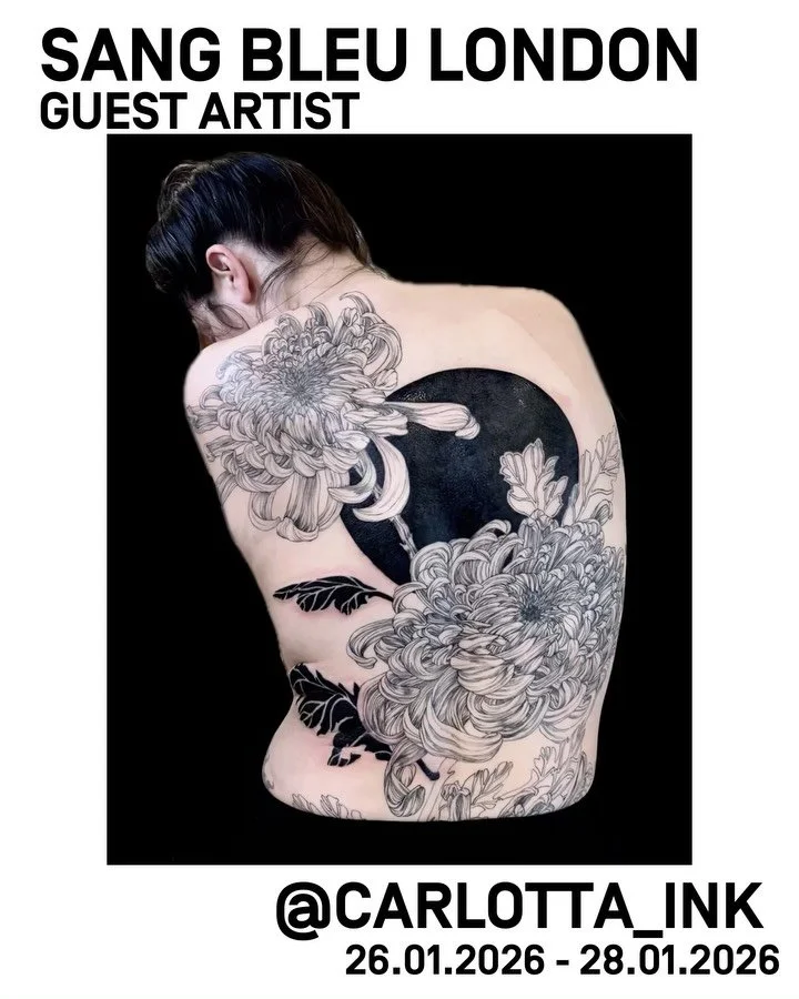 It&rsquo;s always a delight to have the wonderful @carlotta_ink back in the studio with us. 

Carlotta has added a few new openings during her final days in London. Ideal for something small or the start of a larger project.

Afternoon &amp; evening 