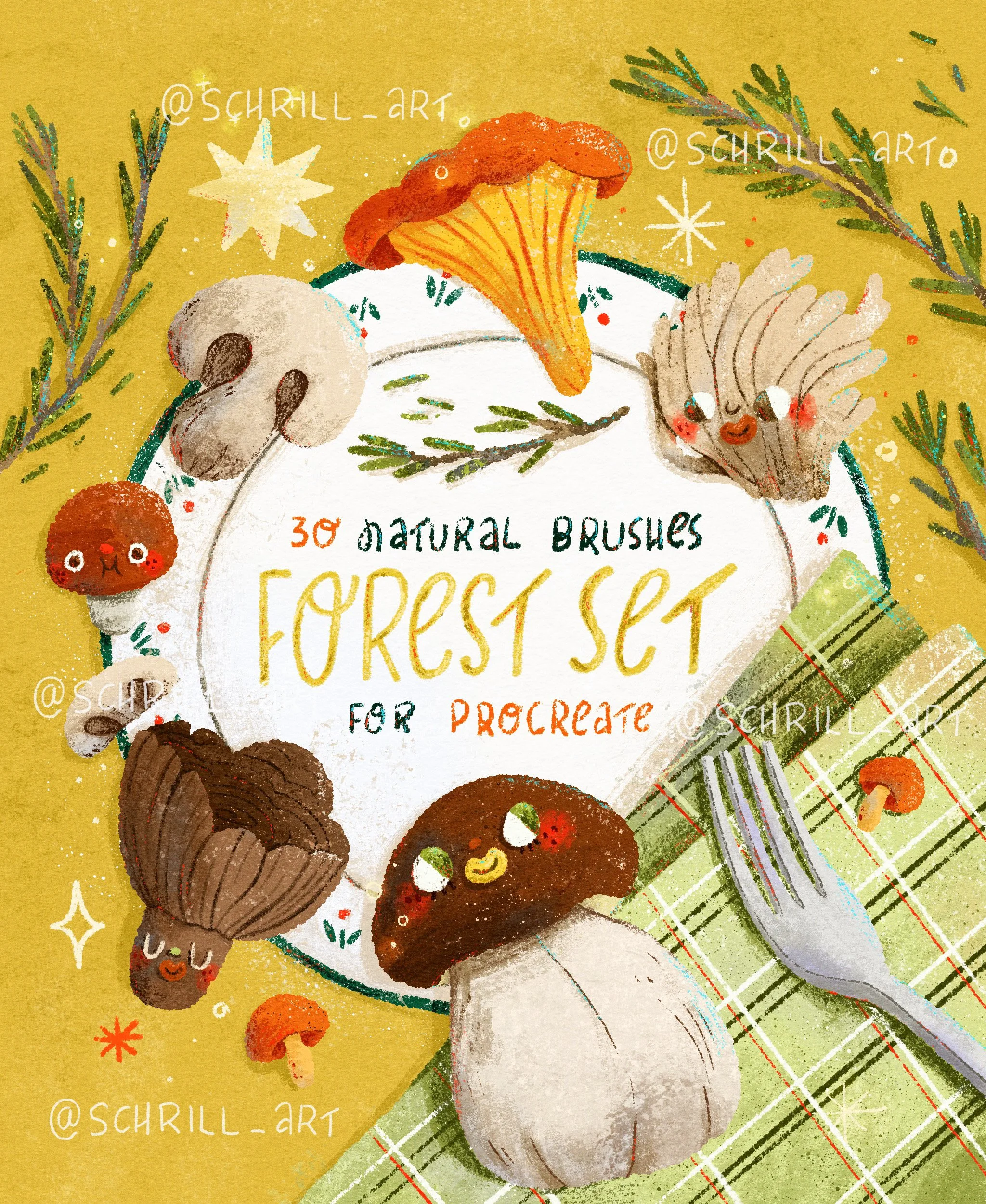 30 part forest brushset for Procreate