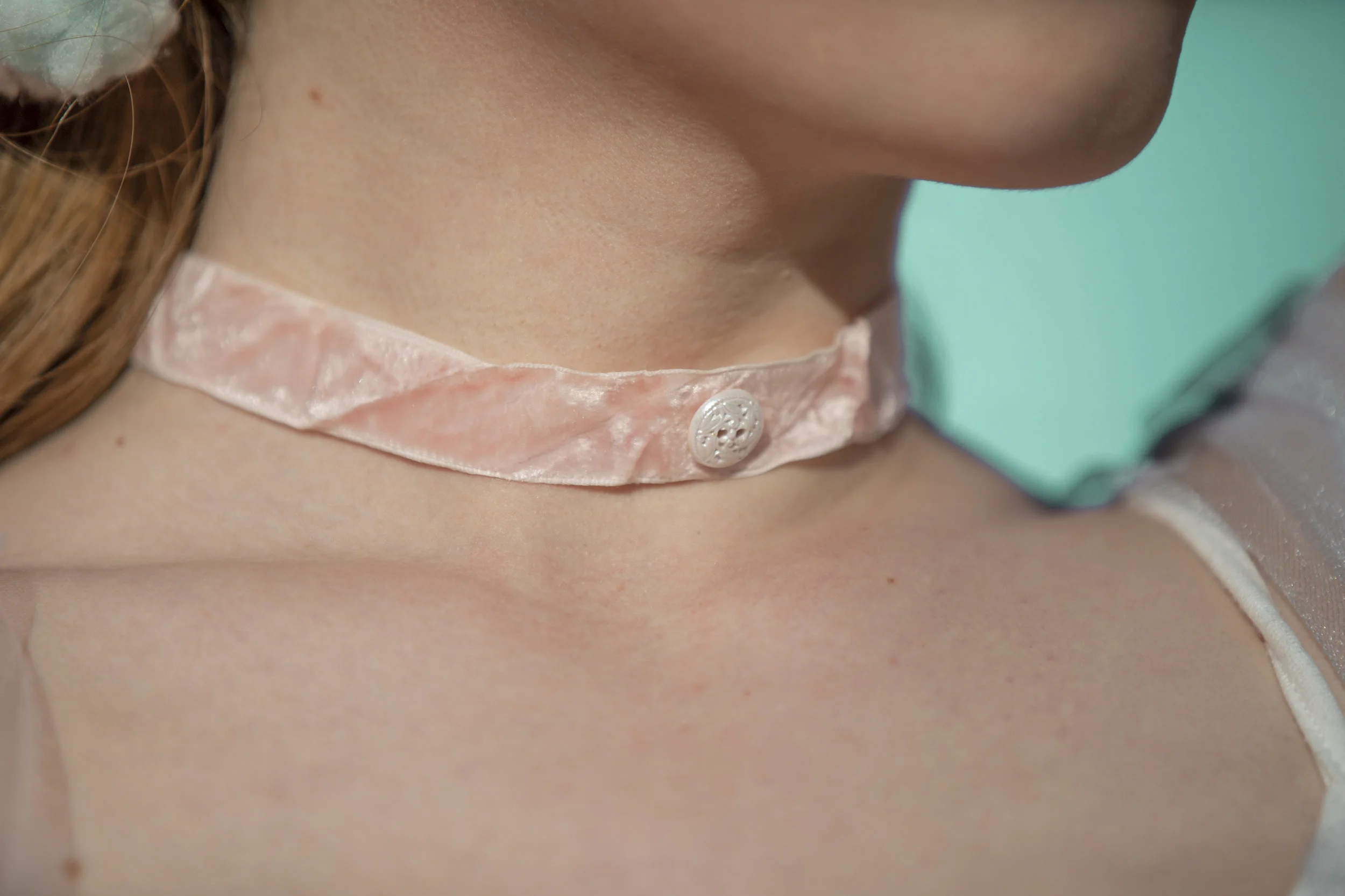 pink velvet choker