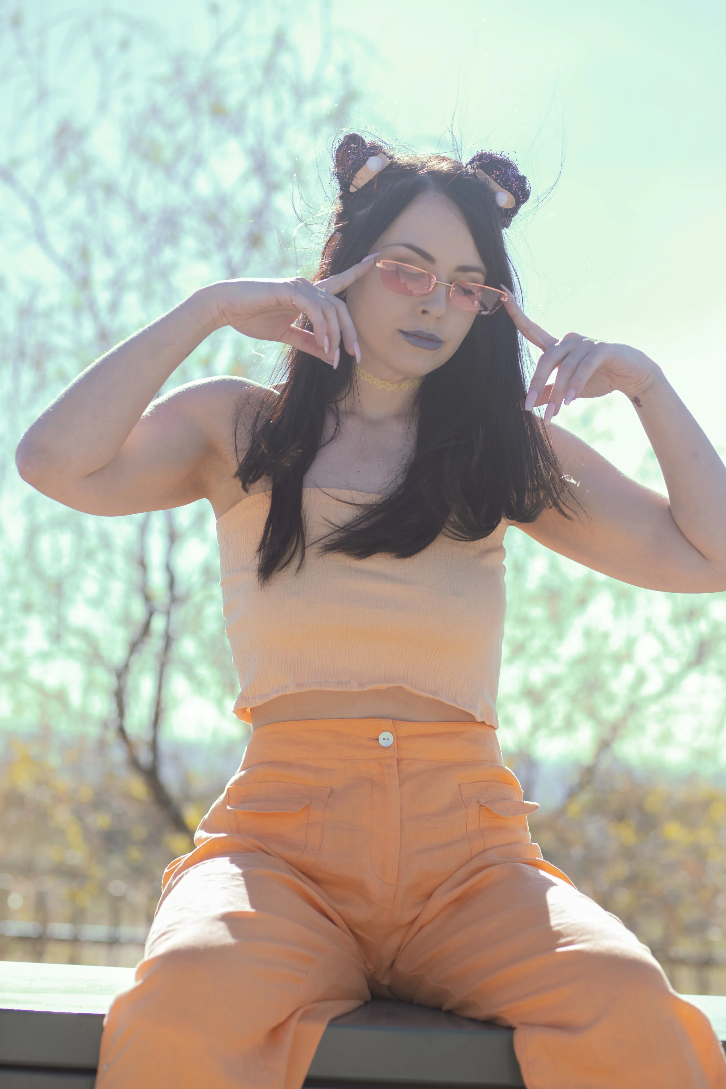 pastel orange tube top (small-large)