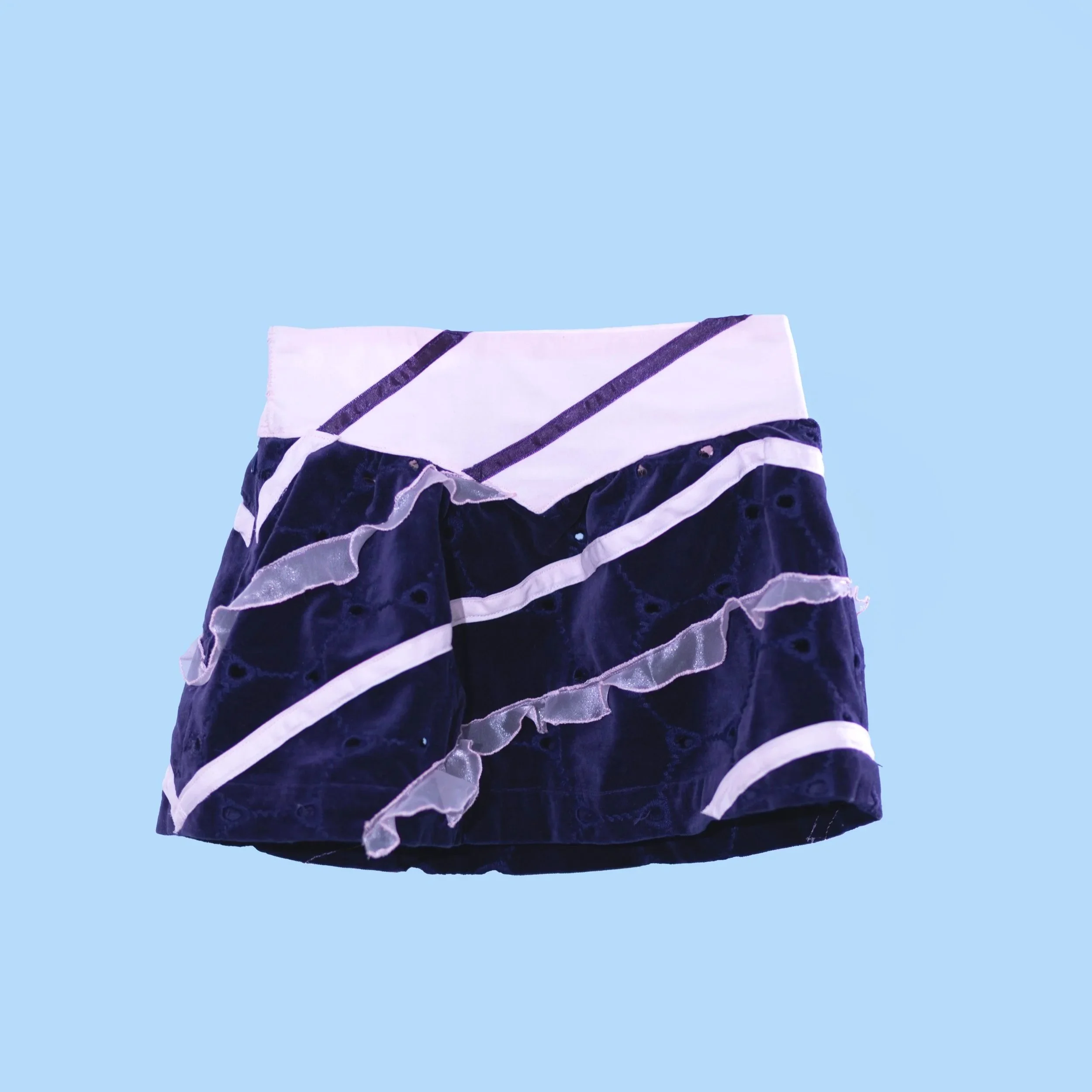 Deep purple candy cane mini skirt with pink accents - Extra Small