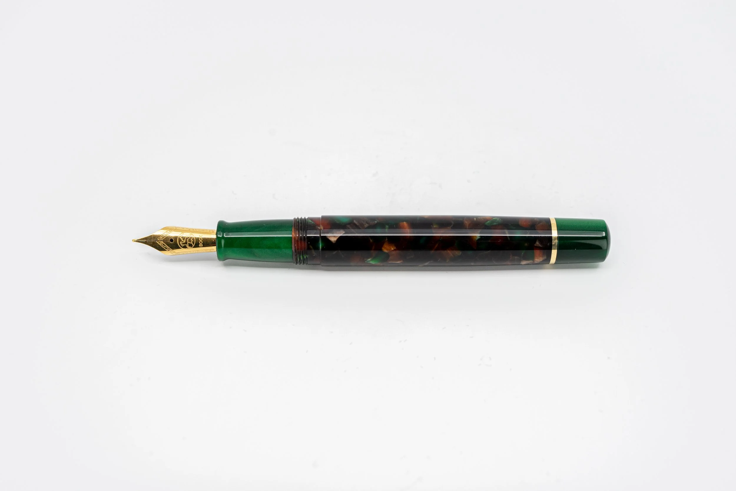 Clyde pen company Traditional Bracken and green fountain pen.jpg