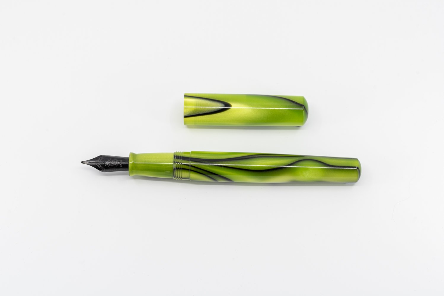 Clyde pen company Omni toxic green fountain pen 1-9.jpg