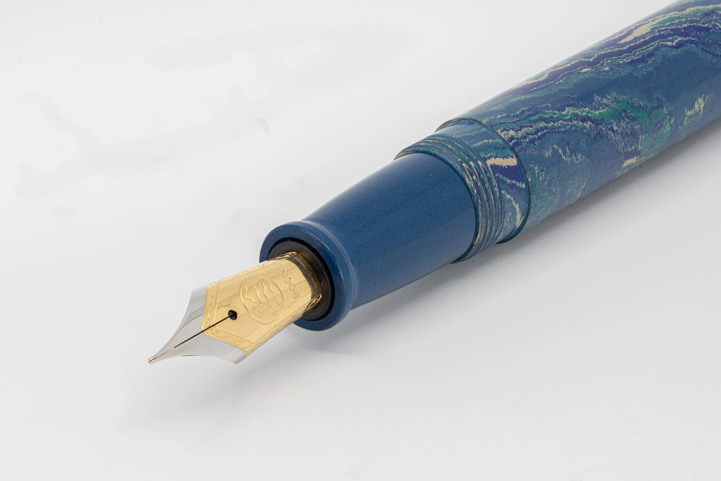 Clyde Pen Company Traditional Blue green white ebonite fountain pen 5.jpg