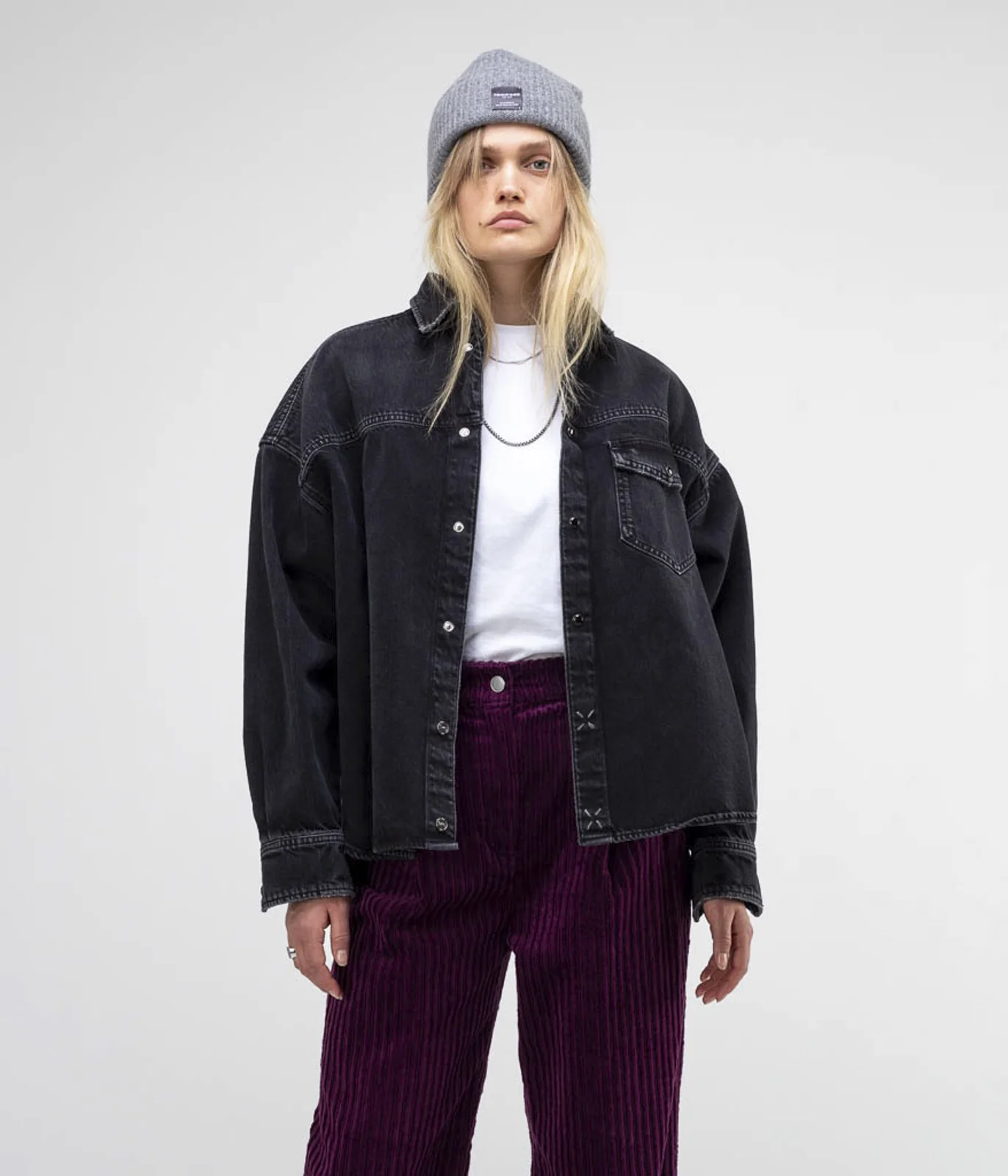 Tom.Wood.Women.Denim.Shirt.Worn.Patched.Black.Front.jpg