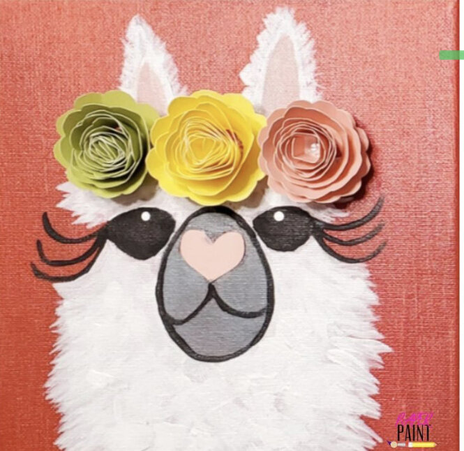 Paper & Paint Portrait- llama love