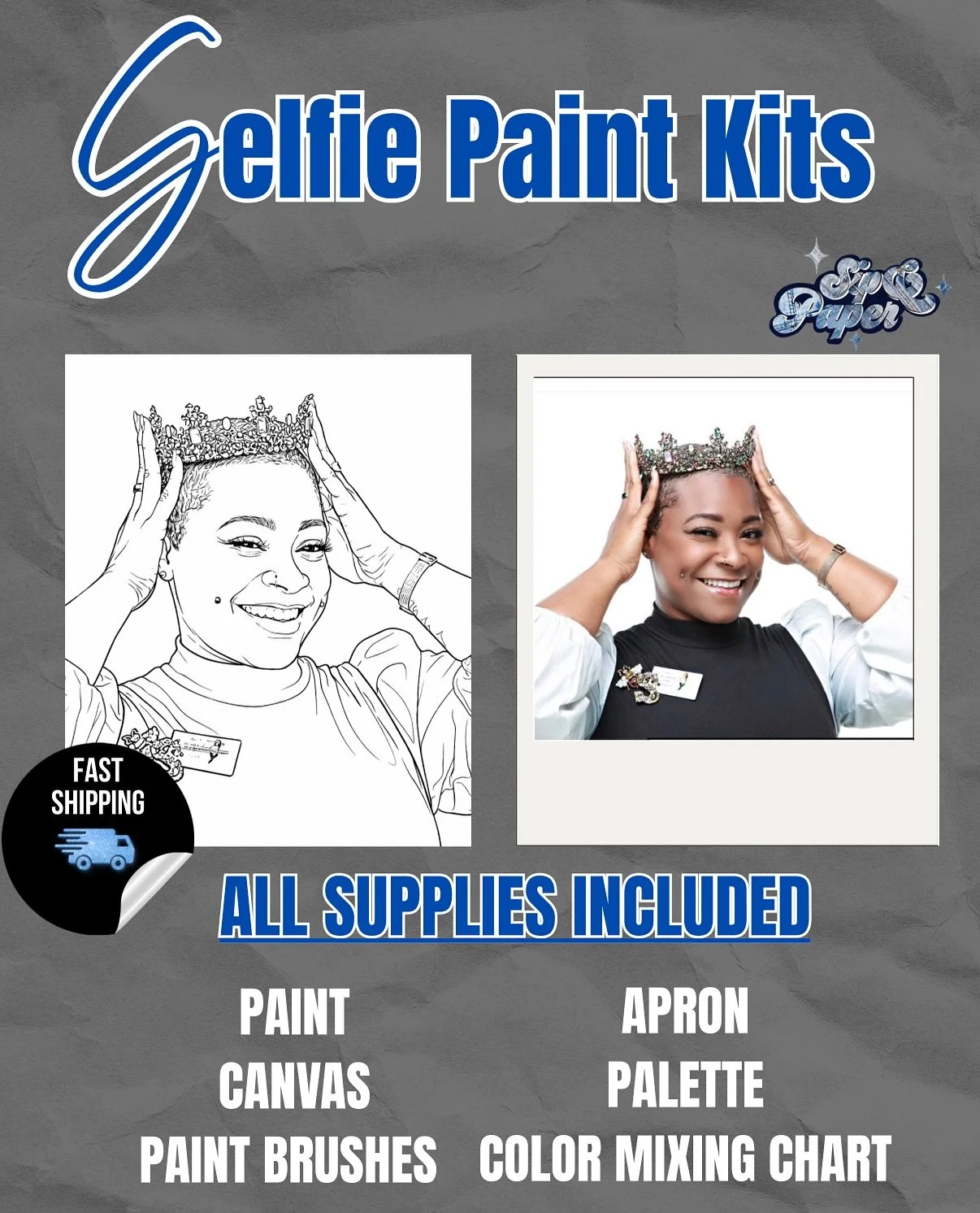 $30 Selfie Paint Kits for the Lover Girls 🫶🏼 for Valentine&rsquo;s Day ! Paint your bestie or your boo !
Comment &ldquo;selfie&rdquo; for the link &amp; details 🎨🫟✂️