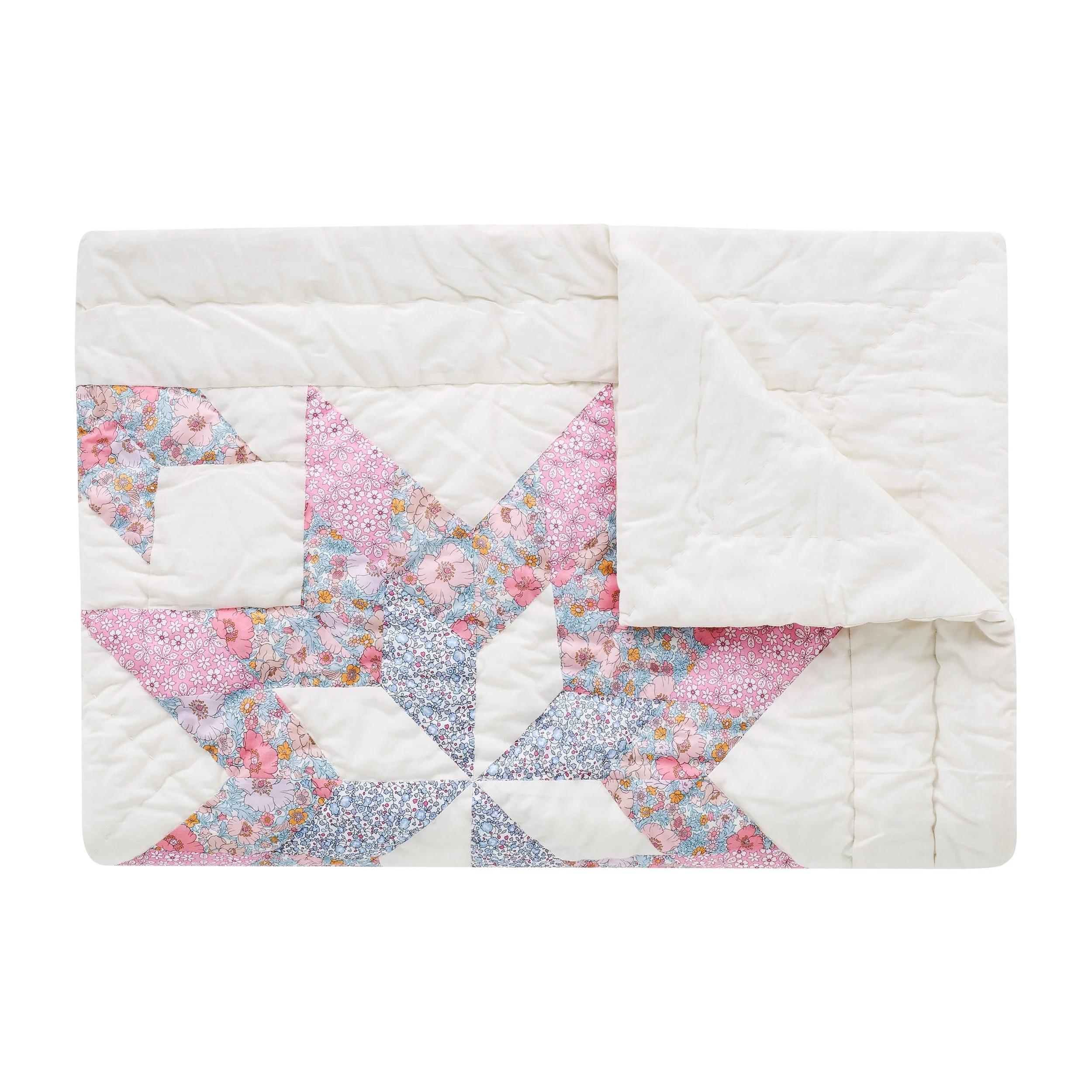 Shooting Star, made with Liberty fabrics patchwork BABY quilt