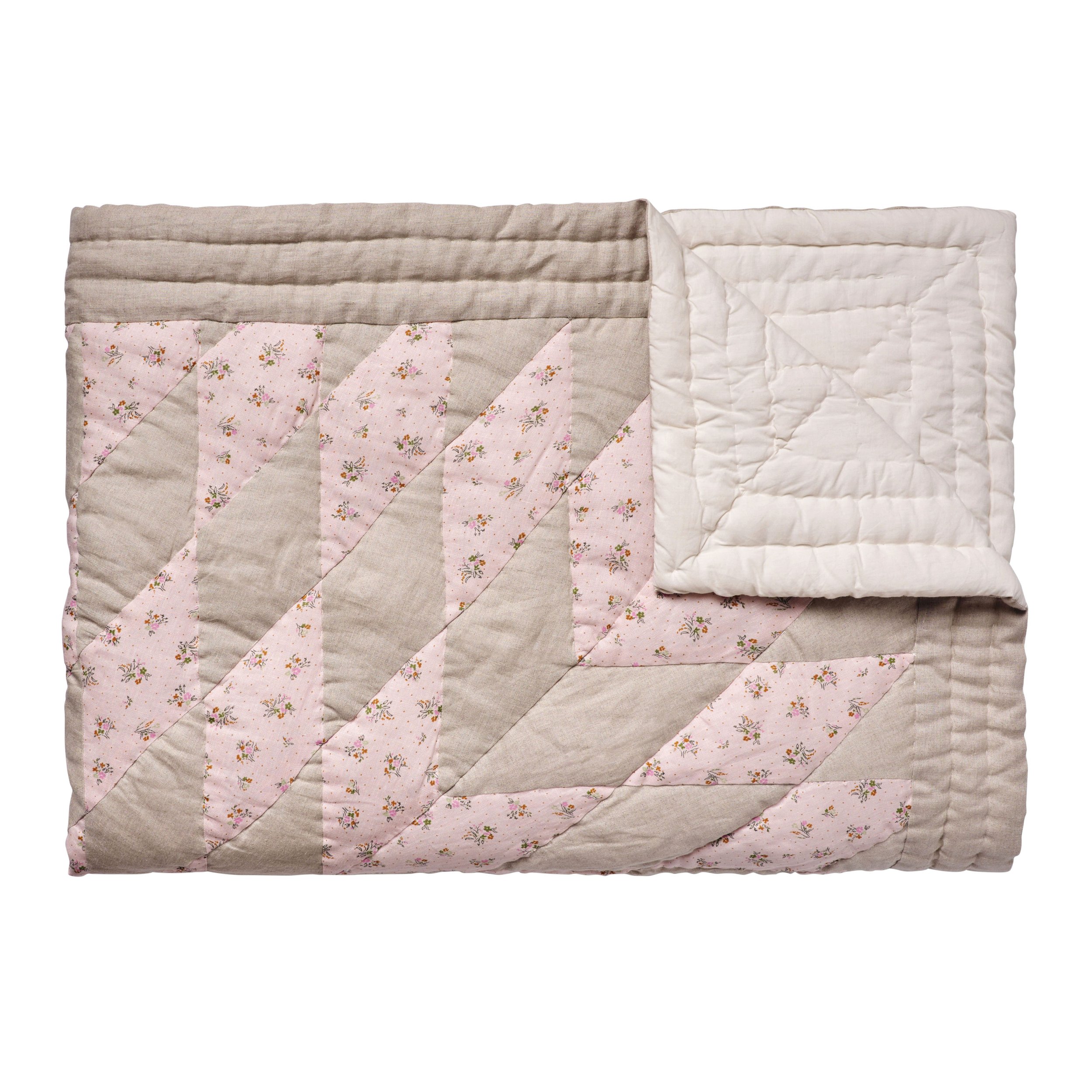 linen patchwork quilt