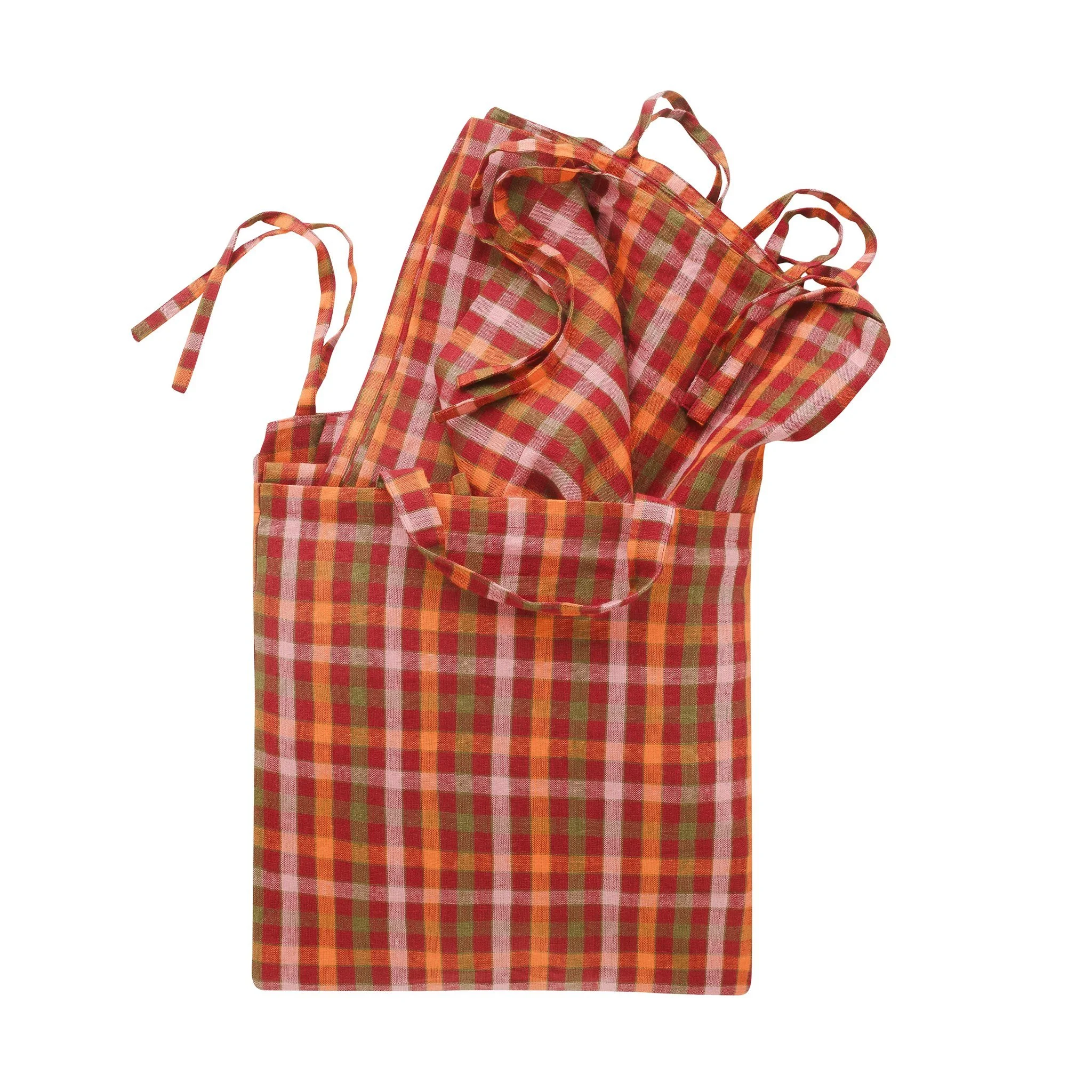 Luumu check curtains, a pair in a bag