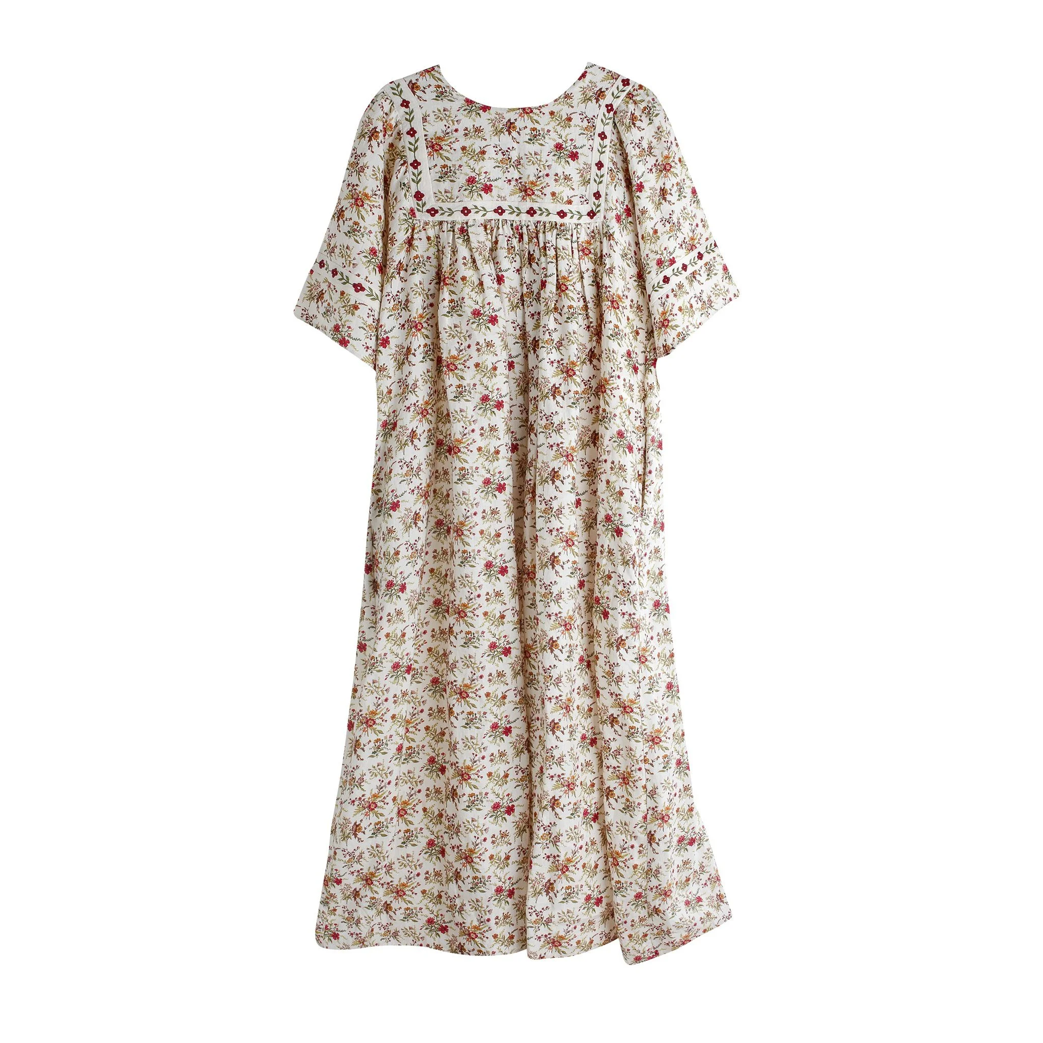 Prairie floral nightie/dress, cream