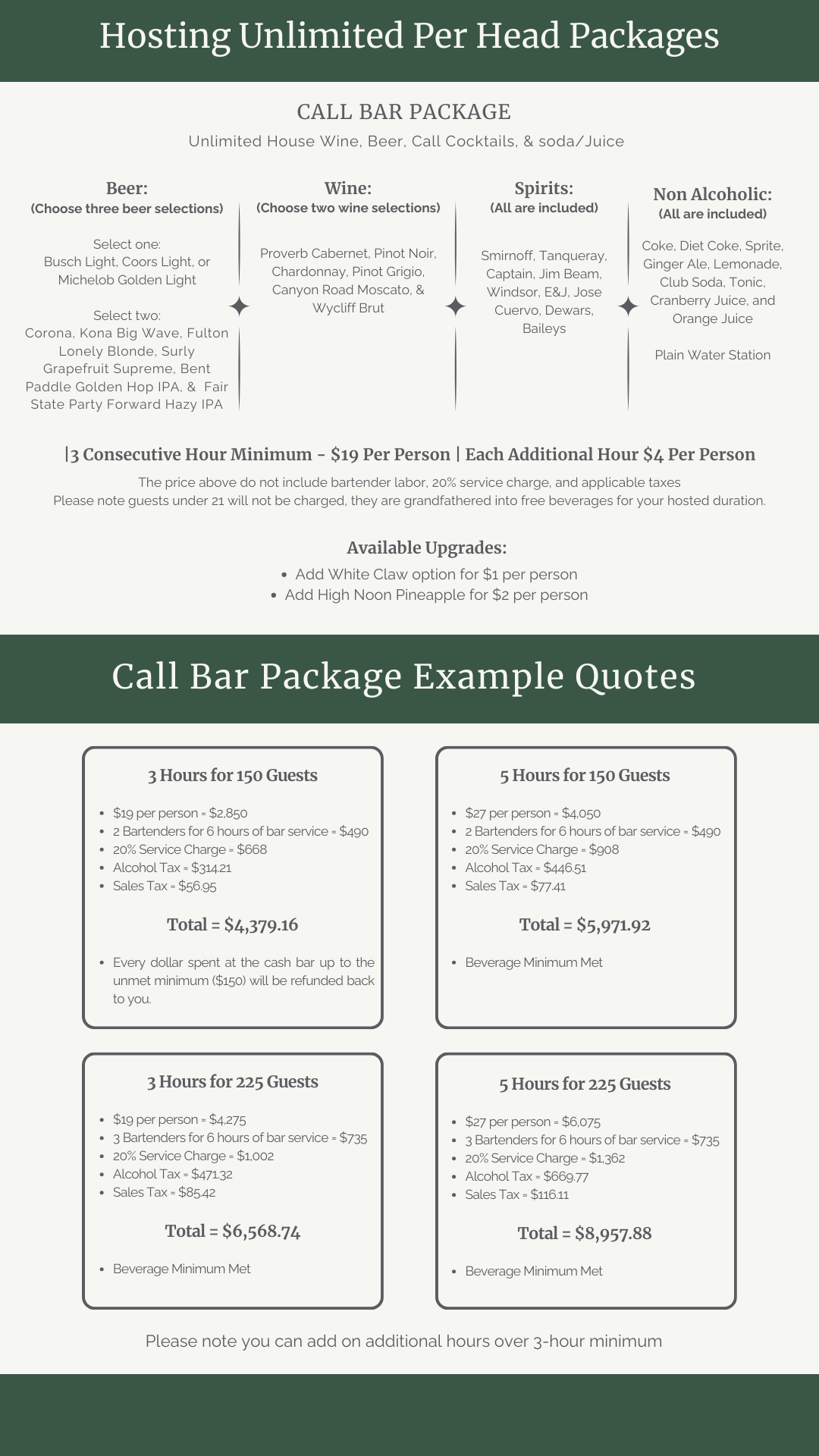 Pinewood Menu 2024 — Liquidmotion Bartending