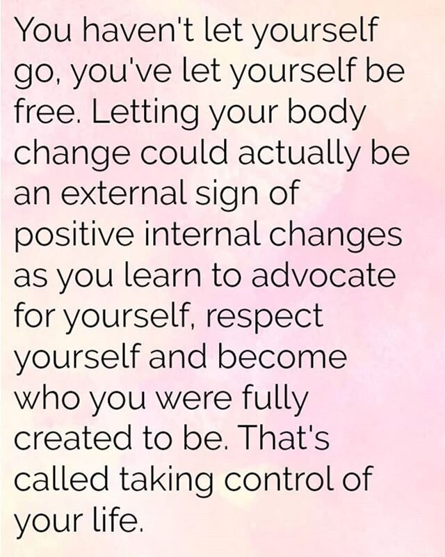 At first, recovery feels like you are letting yourself go. The eating disorder self will scream at you, and fill your head with lies about your worth, or how you are &quot;letting yourself go&quot;. It will try to force you back into old patterns of 