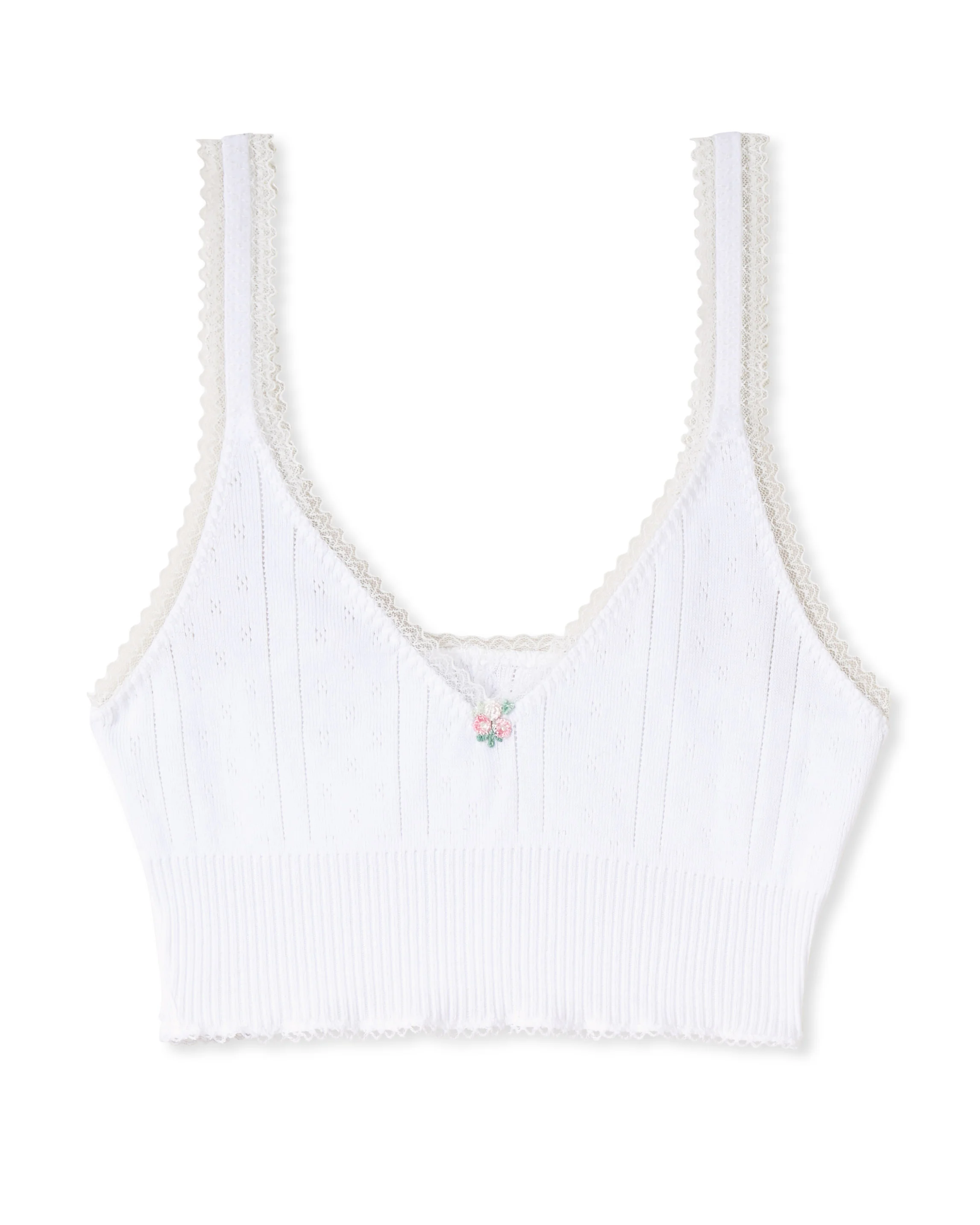 frilly white crop top