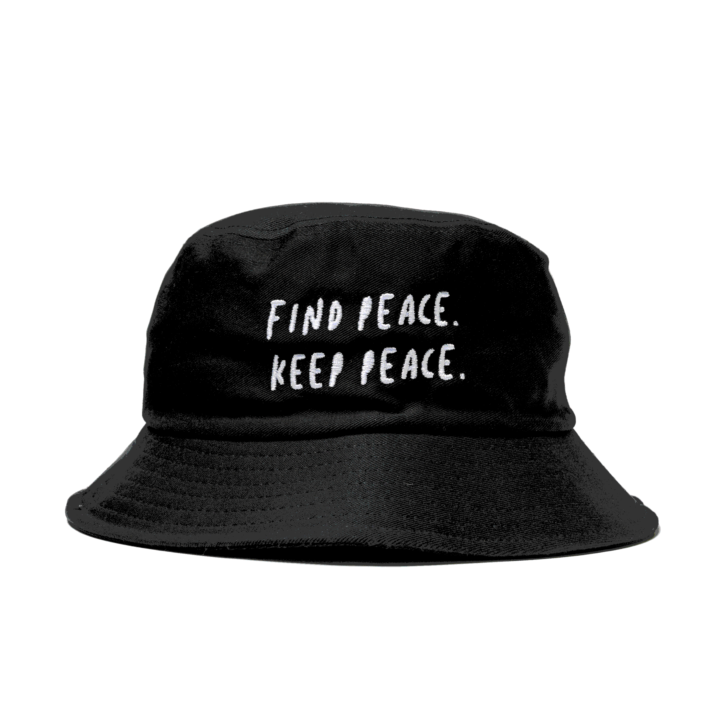 "Find Peace. Keep Peace." Logo Bucket Cap