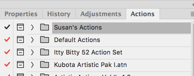 Actions in list mode