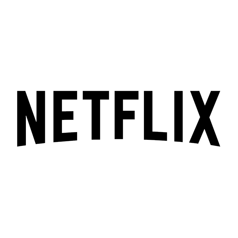 Black Netflix logo on a white background.
