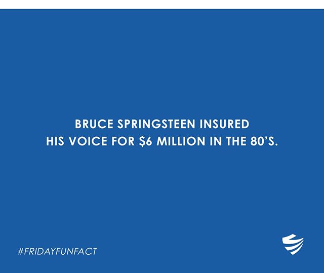 The Boss made sure he had a safety net just in case! 🎤🎸⠀
⠀
#Insurance #FunFact #Facts #TheBoss #BruceSpringsteen #Voice #Coverage #TGIF