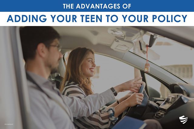 Our good friends @Progressive shared with us 4 great advantages of adding your teen driver to your policy! 🚘⠀
⠀
1. You can share cars:⠀
You'll be covered if your teen drives your car and vice versa. All covered drivers have access to all vehicles on