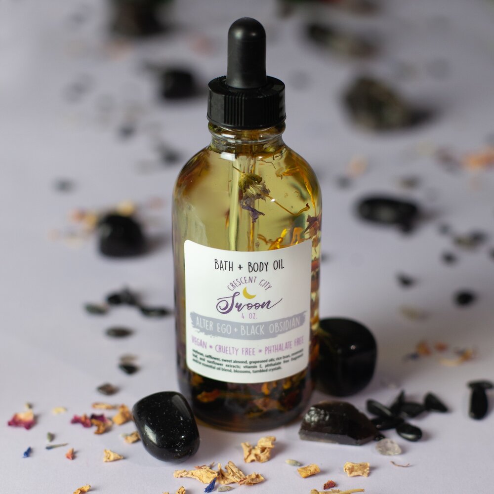 Obsidian Crystal Alter Ego Bath and Body Oil — Crescent City Swoon