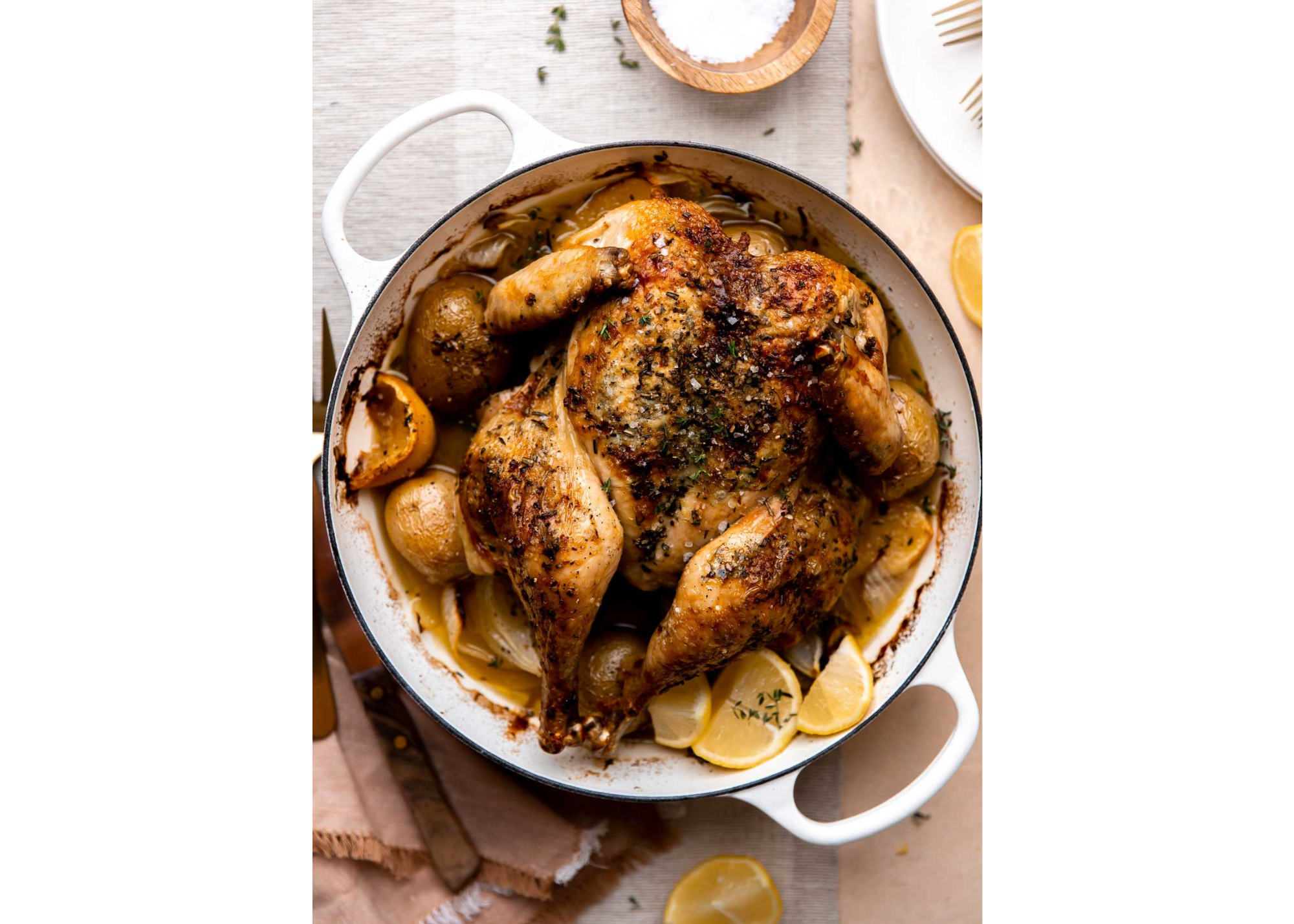 Spatchcock Chicken Over Potatoes